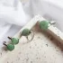 Stud earrings with natural green aventurine, in 925 rhodium silver