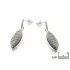 Earrings with natural multi-colored striped flint, in 925 rhodium silver