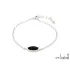 Bracelet with shuttle-dyed black agate, 925 rhodium-plated silver, length 17+3 cm