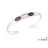 Bracelet with amethyst and rose quartz, in rhodium-plated silver 925