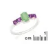 Ring with aventurine and amethyst, in rhodium-plated silver 925