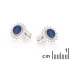 Earrings with opal doublet and zirconium oxide, rhodium-plated silver 925