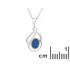 Pendant with blue opal doublet, in rhodium-plated silver 925, height 1.5+0.8 cm