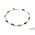 Bracelet with multi-colored amber navette, in 925 rhodium silver, length 18 cm