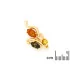 Brooch with natural multi-colored amber from the Baltic Sea, in 925 gold plated silver