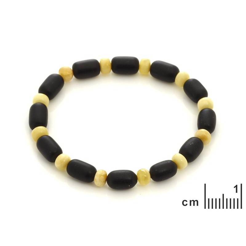 Bracciale in ambra baltica multicolore cilindrica naturale, 22 cm — foto 2