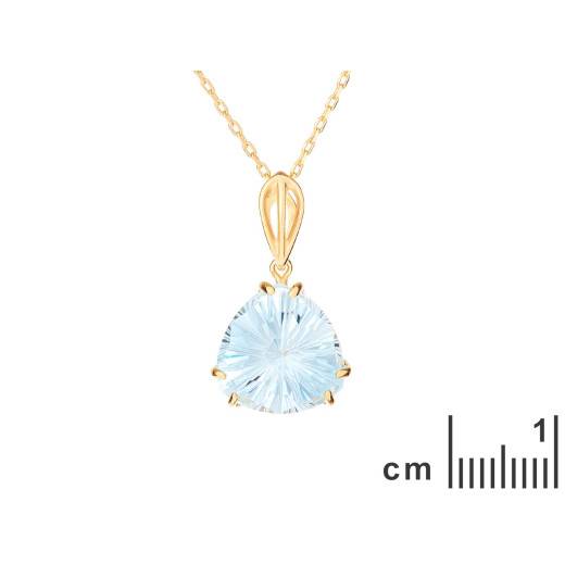 Pendant with natural blue topaz, in 750 gold