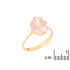 Ring with natural rose quartz, in 750 gold