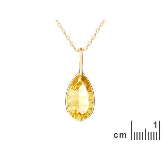 Pendant with natural yellow quartz, in 750 gold