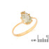 Ring with natural green amethyst, in 750 gold