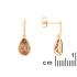 Earrings with natural smoky quartz, in 750 gold