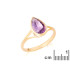 Ring with natural purple amethyst, in 750 gold