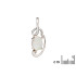 Pendant with natural white opal from Australia oval, in rhodium-plated silver 925