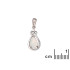 Pendant with white opal drop, in rhodium-plated silver 925, height 1.5+0.5 cm