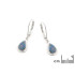 Earrings with blue opal doublet drop, in rhodium silver 925