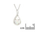 Pendant with opal and zirconium oxide, in rhodium-plated silver 925, height 2 cm