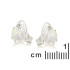 Earrings with natural oval white opal, in 925 rhodium silver