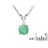 Round pendant with round natural green aventurine, in 925 rhodium silver