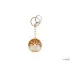 Tree of life key ring in birch, metal and amber, diameter 4 cm