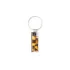 Steel and amber mosaic key ring