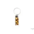 Steel and amber mosaic key ring