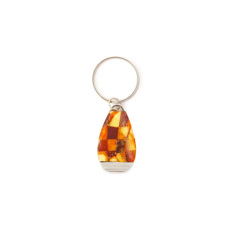 Steel and amber key ring and bottle opener