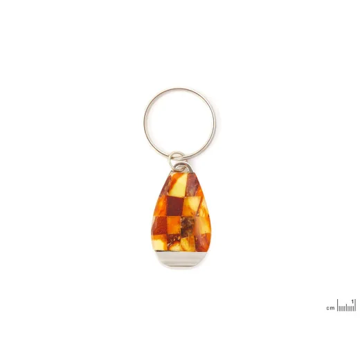 Steel and amber key ring and bottle opener