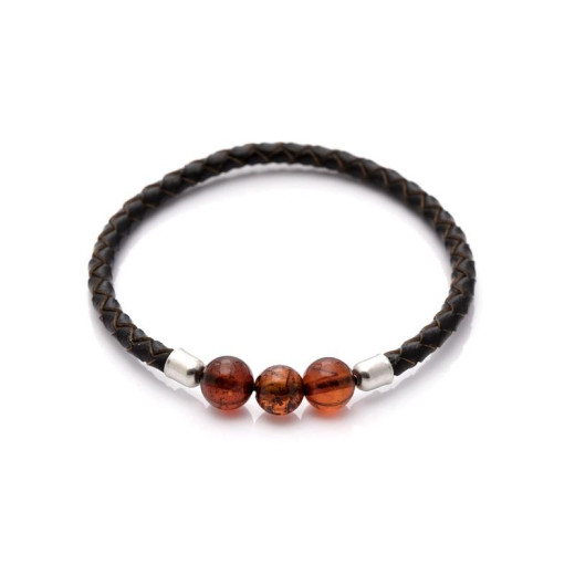 Bracelet with natural cognac amber from the Baltic Sea, length 19 cm