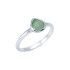 Heart ring with natural green aventurine, in 925 rhodium silver