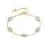 Bracelet with irregular blue chalcedony, in 925 gold plated silver, length 15+3 cm