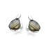 Stud earrings with natural multi-colored labradorite, in 925 rhodium silver