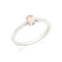 Ring with natural rose quartz, in 925 rhodium silver