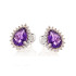 Earrings with amethyst and zirconium oxide, in rhodium-plated silver 925