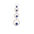 Pendant with round blue lapis lazuli, in 925 rhodium silver, height 5 cm