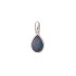 Blue opal doublet drop pendant, 925 rhodium silver, height 1+0.7 cm