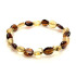 Bracelet with natural multi-colored amber from the Baltic Sea olive, length 18 cm