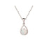 Pendant with opal and zirconium oxide, rhodium-plated silver 925, height 1+0.6 cm