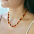 Necklace with natural multi-colored amber from the Baltic Sea, length 42 cm