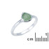 Heart ring with natural green aventurine, in 925 rhodium silver