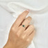 Heart ring with natural green aventurine, in 925 rhodium silver