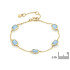 Bracelet with irregular blue chalcedony, in 925 gold plated silver, length 15+3 cm