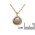 Heart necklace with multi-colored labradorite, in 925 gold plated silver, 42 + 3 cm