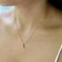 Heart necklace with multi-colored labradorite, in 925 gold plated silver, 42 + 3 cm