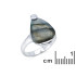 Ring with natural multi-colored labradorite, in 925 rhodium silver