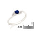 Ring with natural blue lapis lazuli, in rhodium-plated silver 925