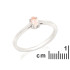 Ring with natural rose quartz, in 925 rhodium silver