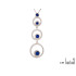 Pendant with round blue lapis lazuli, in 925 rhodium silver, height 5 cm