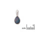 Blue opal doublet drop pendant, 925 rhodium silver, height 1+0.7 cm