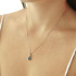 Blue opal doublet drop pendant, 925 rhodium silver, height 1+0.7 cm