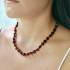 Necklace with natural cognac amber from the Baltic Sea olive, length 45 cm